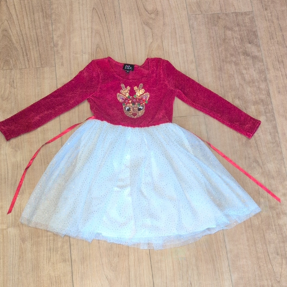 Lilt Chenille Reindeer Dress 6x
